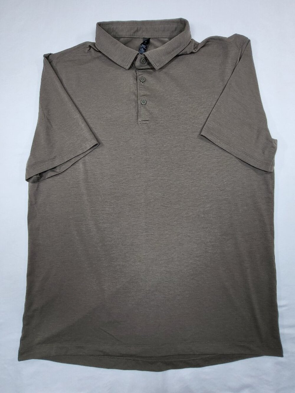 Lululemon Evolution Short Sleeve Polo Shirt Mens Size XL Brown Heathered